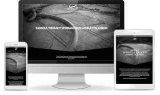 Timantti Ykköset Oy WordPress-verkkosivun esittely eri laitteilla.