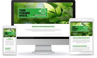 co2metsä WordPress-verkkosivun esittely eri laitteilla.