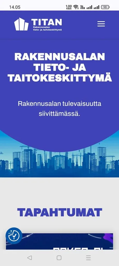 Saavutettava mobiilitaitto puhelimen ruudulla.