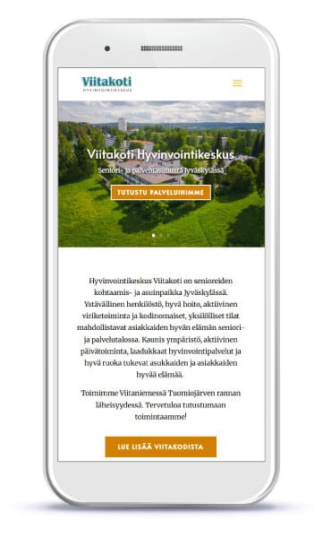 Viitakoti Hyvinvointikeskus mobiiliversio.