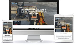 Unwa Oy WordPress-verkkosivuston esittely eri laitteilla.