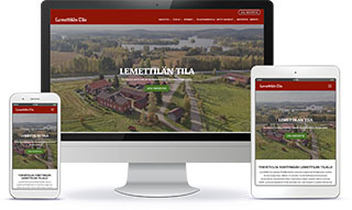 Lemettilän tila WordPress-verkkosivun esittely eri laitteilla.